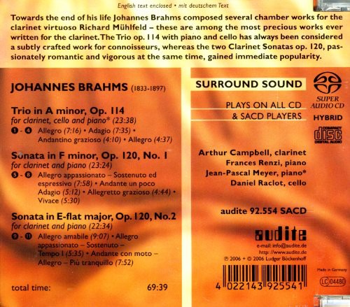 Brahms / Campbell / Renzi: Chamber Music with Clarinet - SUPER-AUDIO CD