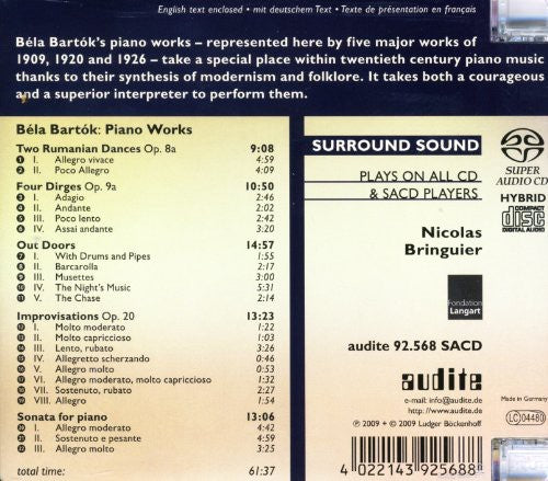 Bartok / Bringuier: Works for Piano - SUPER-AUDIO CD