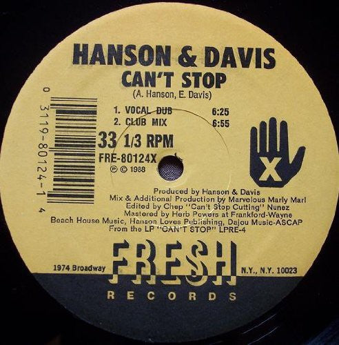 Hanson & Davis: Can't Stop (hungry For Your Love)