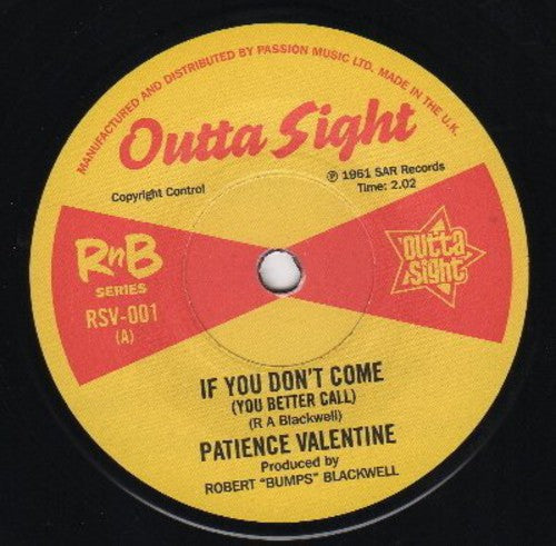 Patience Valentine/Barbara Dane: If You Don't Come (You Better Call)/I'm on My Way