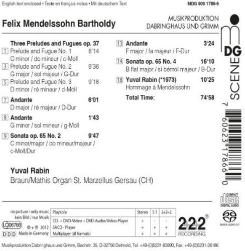 Mendelssohn / Rabin: Organ Works: Three Preludes & Fugues Op 37 - SUPER-AUDIO CD