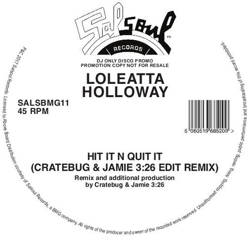 Loleatta Holloway: Hit It N Quit It (Cratebug & Jamie 3:26 Edit Remix) - 12-INCH SINGLE