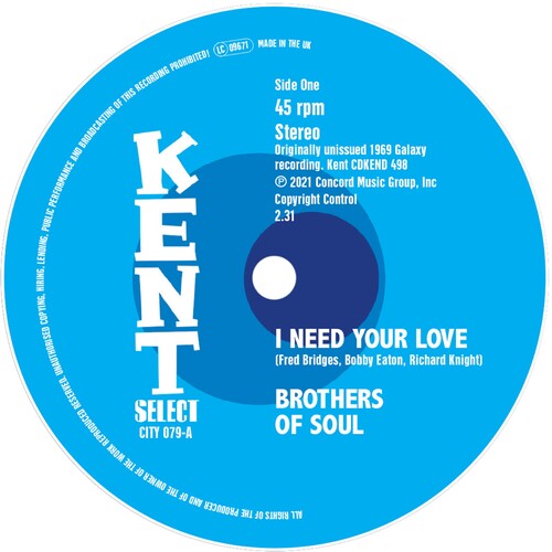 Brothers of Soul: I Need Your Love / Can'T Nobody