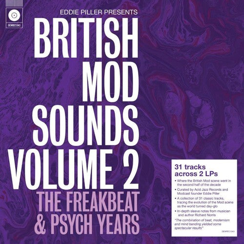 Eddie Piller British Mod Sounds 60s V2 / Various: Eddie Piller Presents British Mod Sounds Of The 1960s Volume 2: The Freakbeat & Psych Years / Various - 140-Gram Black Vinyl