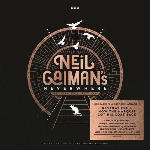 Gaiman, Neil: Neil Gaiman's Neverwhere Record Collection - Limited Deluxe Boxset with Signed Neil Gaiman Print & 5LP's pressed on 140-Gram Black Vinyl