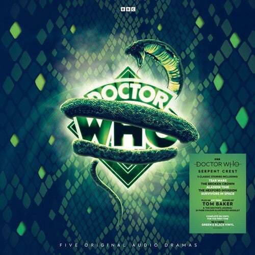 Doctor Who: Serpent Crest - Limited Boxset includes 10 140-Gram LP's pressed on Black & Green Colored Vinyl with a Full-Color Booklet