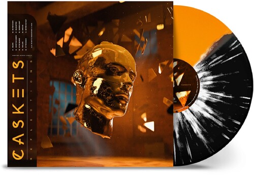 Caskets: Reflections - Orange and Black W/ White Splatter