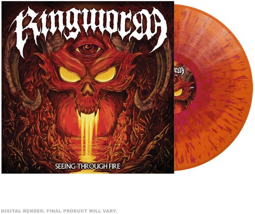 Ringworm: Seeing Through Fire - Red in Orange W/ Red & Magenta Splatter