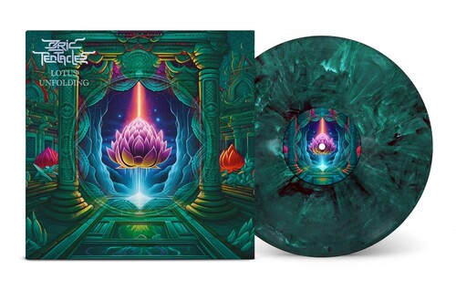 Ozric Tentacles: Lotus Unfolding - 140gm Black & Turquoise Marbled Vinyl