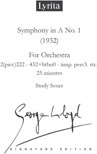 Lloyd, George: Lloyd: Symphony No. 1 - Study Score