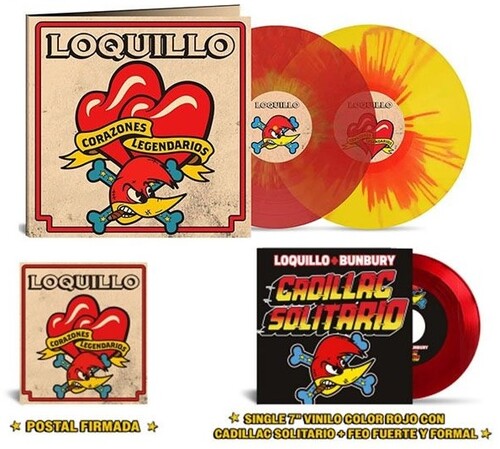 Loquillo: Corazones Legendarios - Red & Yellow Splatter Vinyl + Vinyl Single - VINYL LP