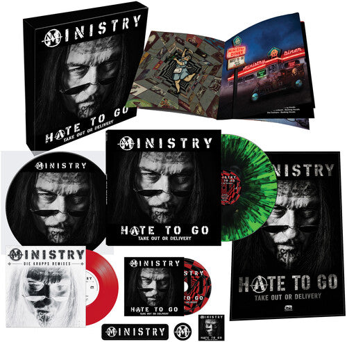 Peter Hook & Ministry: Hate To Go: Take Out Or Delivery   (Black/Green Splatter) - VINYL LP