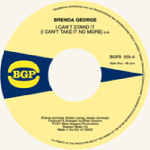 George, Brenda: I Can't Stand It / What You See Is What You're