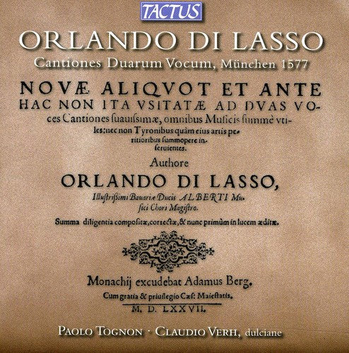 Di Lasso / Tognon / Verh: Cantiones Duarum Vocum