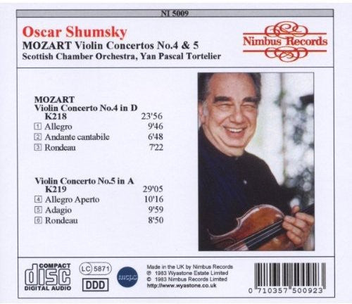 Mozart / Shumsky / Tortelier: Mozart VLN Ctos 4 & 5