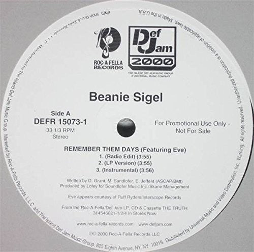 Sigel, Beanie: Remember Them Days