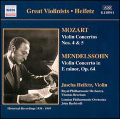 Mozart / Mendelssohn / Heifetz / Barbirolli: Plays Mozart/Mendelssohn